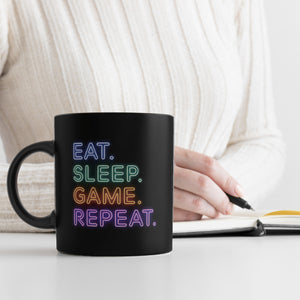 EAT SLEEP GAME REPEAT Tasse für Zocker und Gamer