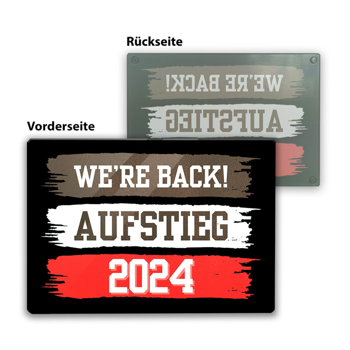 St Pauli Aufstieg 2024 Schneidebrett aus Glas mit Spruch We're back