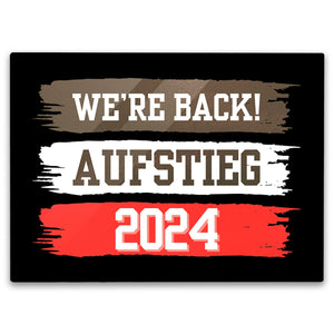 St Pauli Aufstieg 2024 Schneidebrett aus Glas mit Spruch We're back