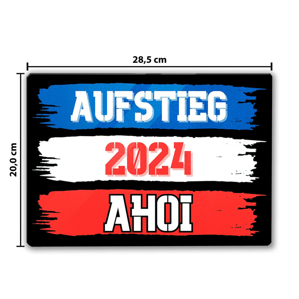 Kiel Aufstieg 2024 Schneidebrett aus Glas Glas mit Spruch Ahoi