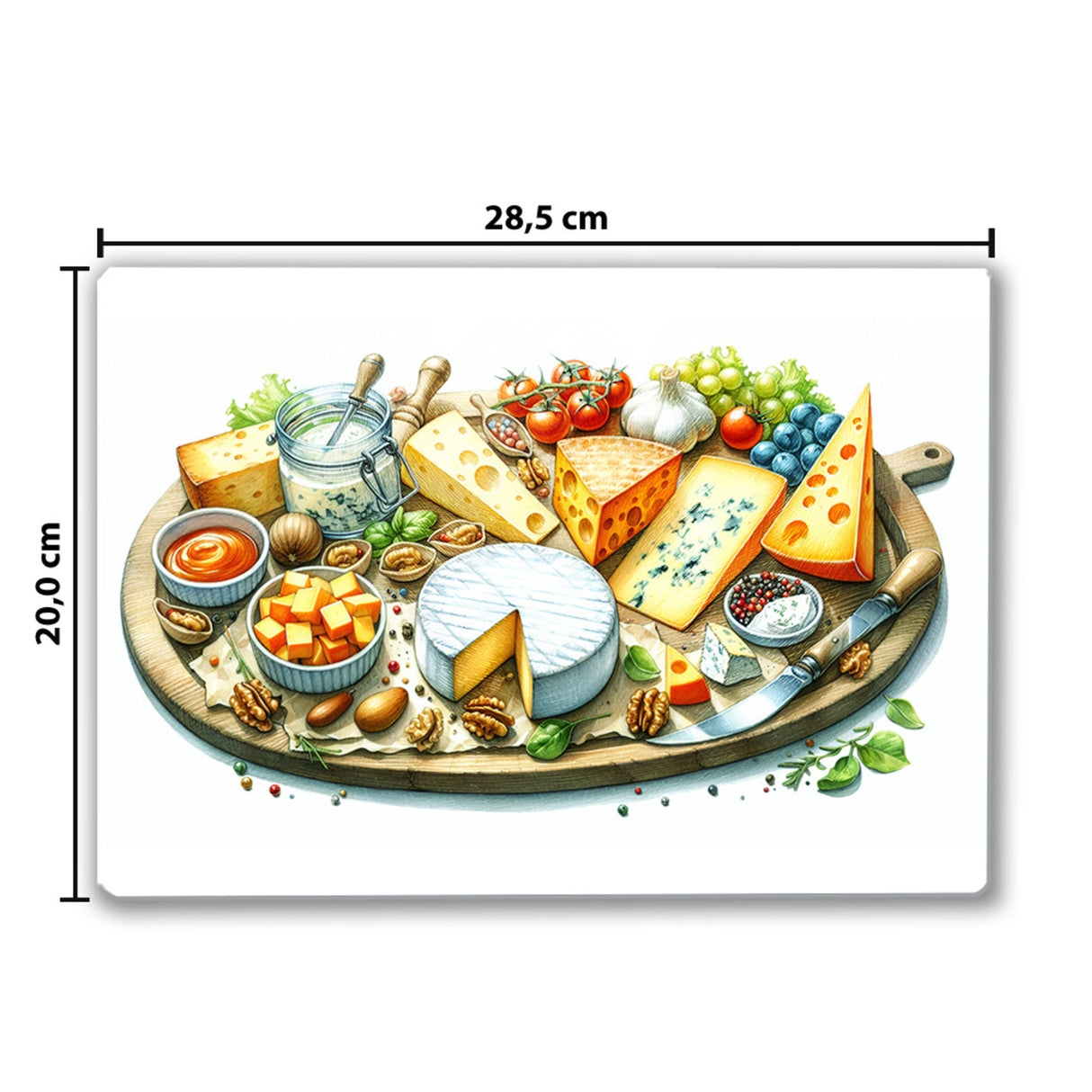 Käseplatte Schneidebrett aus Glas aus Glas