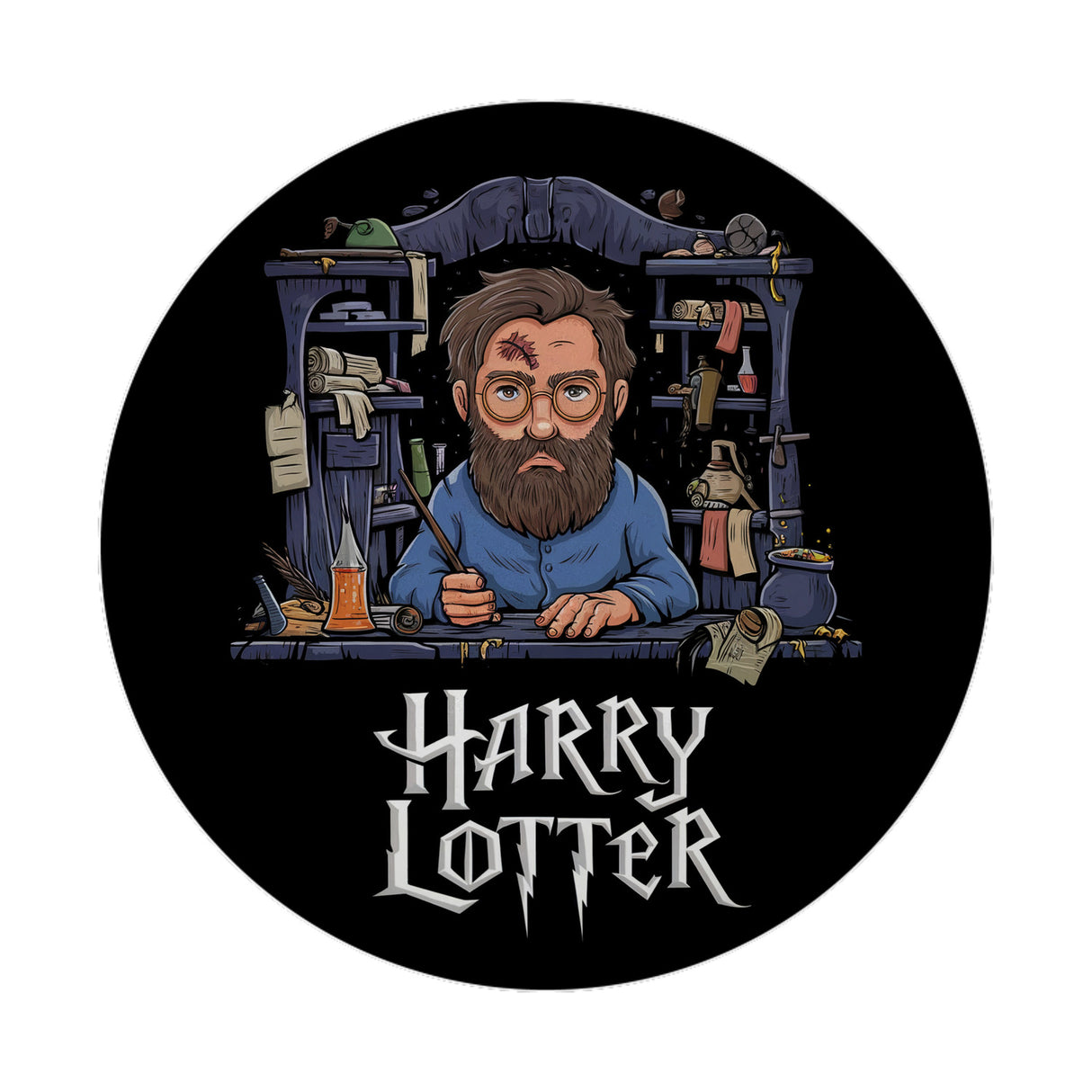 Bärtiger Zauberlehrling Harry Lotter Magnet