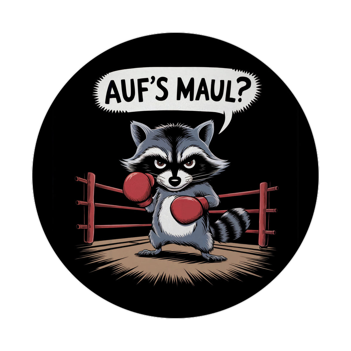 Waschbär mit Boxhandschuhen - Aufs Maul Magnet