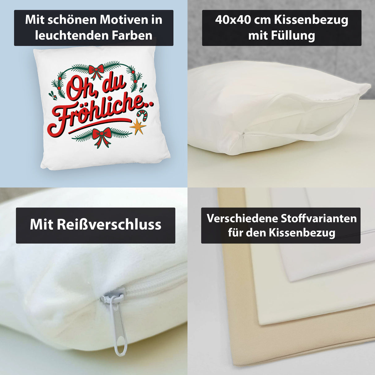 Festliches Kissen - Oh du Fröhliche…