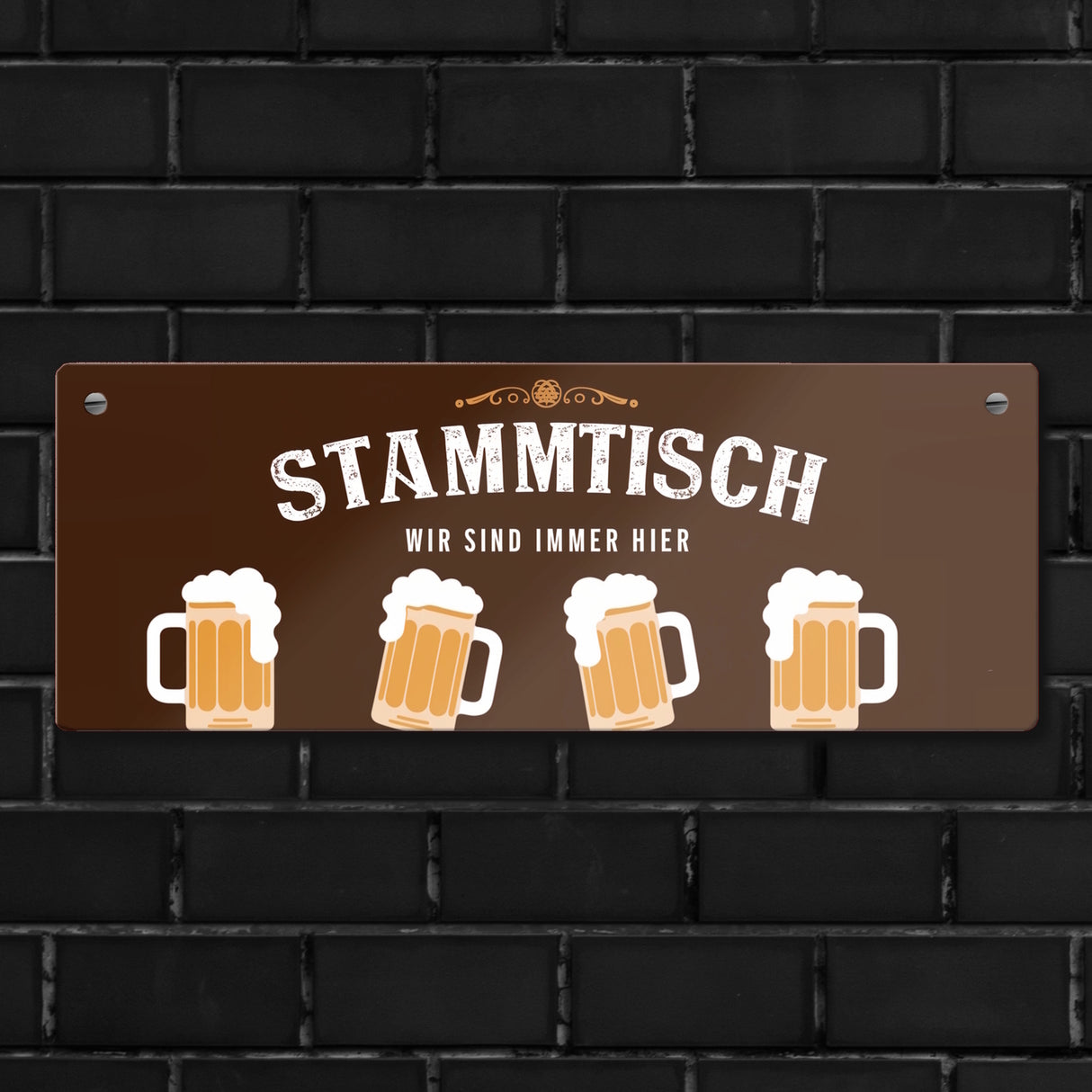 Stammtisch Metallschild - Wir sind immer hier