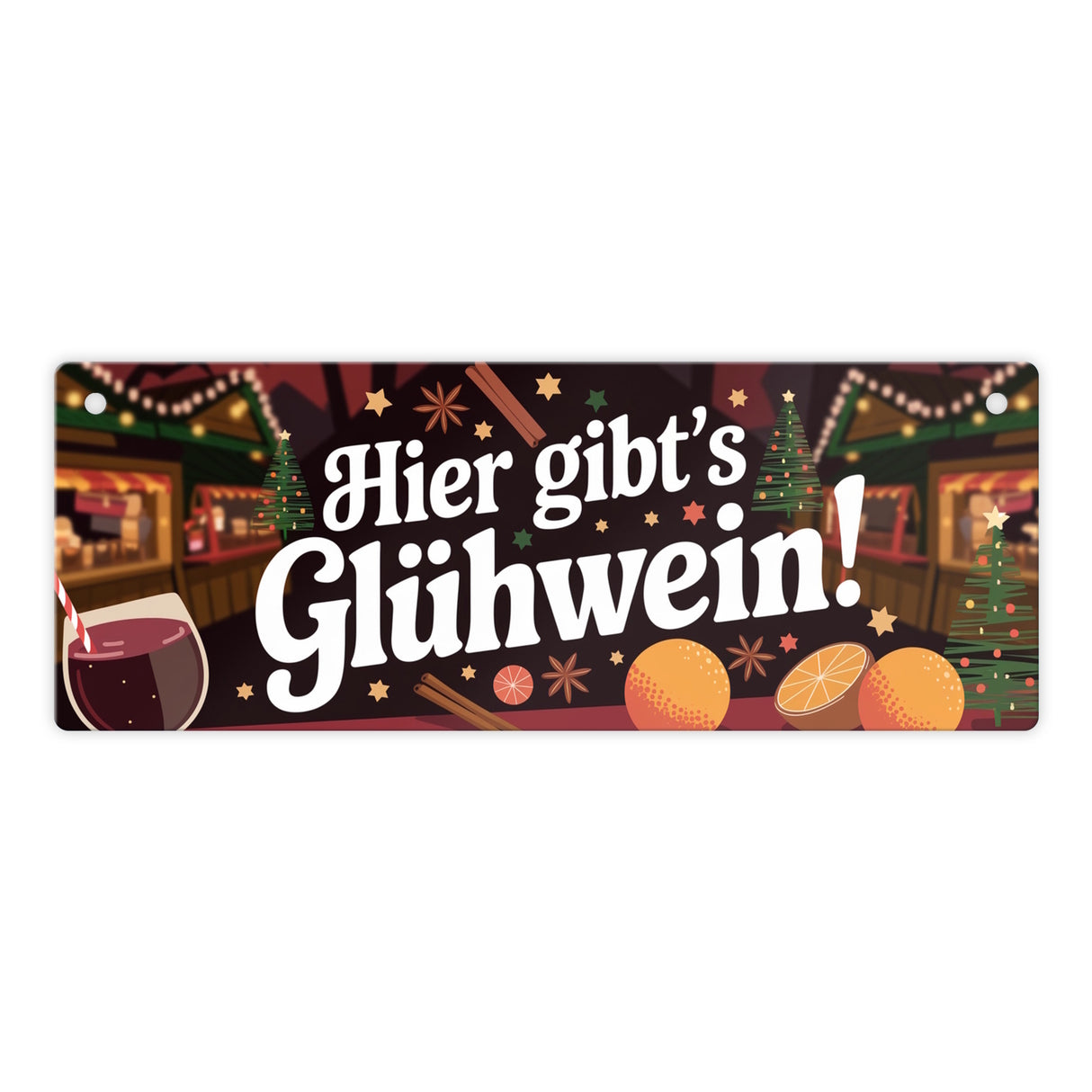 Hier gibts Glühwein Metallschild