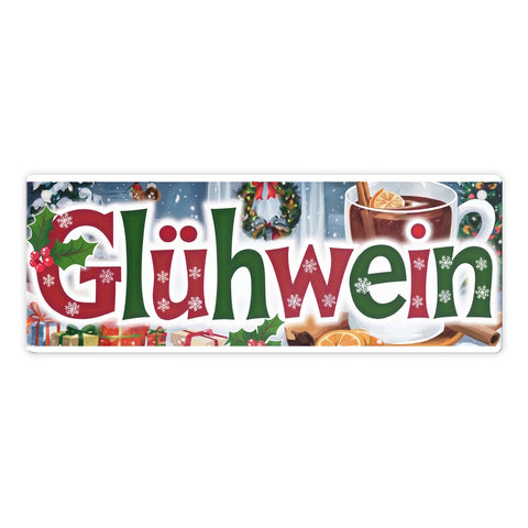 Glühwein Metallschild für den Weihnachtsmarkt