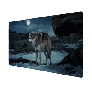 Wolf im Mondlicht Schreibtischunterlage 69x31cm XXL Mauspad - Mystische Tierwelt für Ihr Büro