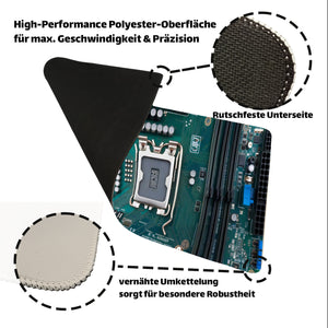 Motherboard Schreibtischunterlage 69x31cm XXL Mauspad - Technologisches Design für Ihren Arbeitsplatz