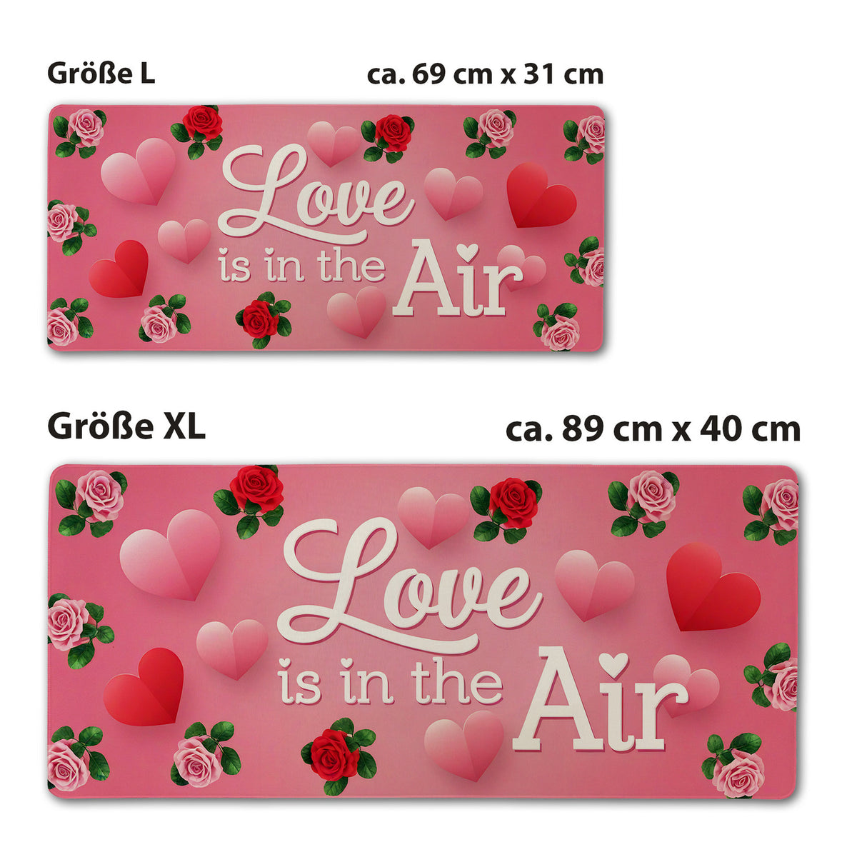 Love is in the Air Schreibtischunterlage 69x31cm XXL Mauspad