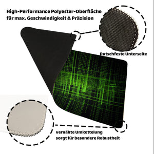 Matrix-Code Schreibtischunterlage 69x31cm XXL Mauspad - Futuristisches Design für Ihr Büro