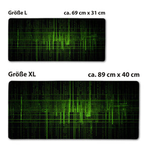 Matrix-Code Schreibtischunterlage 69x31cm XXL Mauspad - Futuristisches Design für Ihr Büro