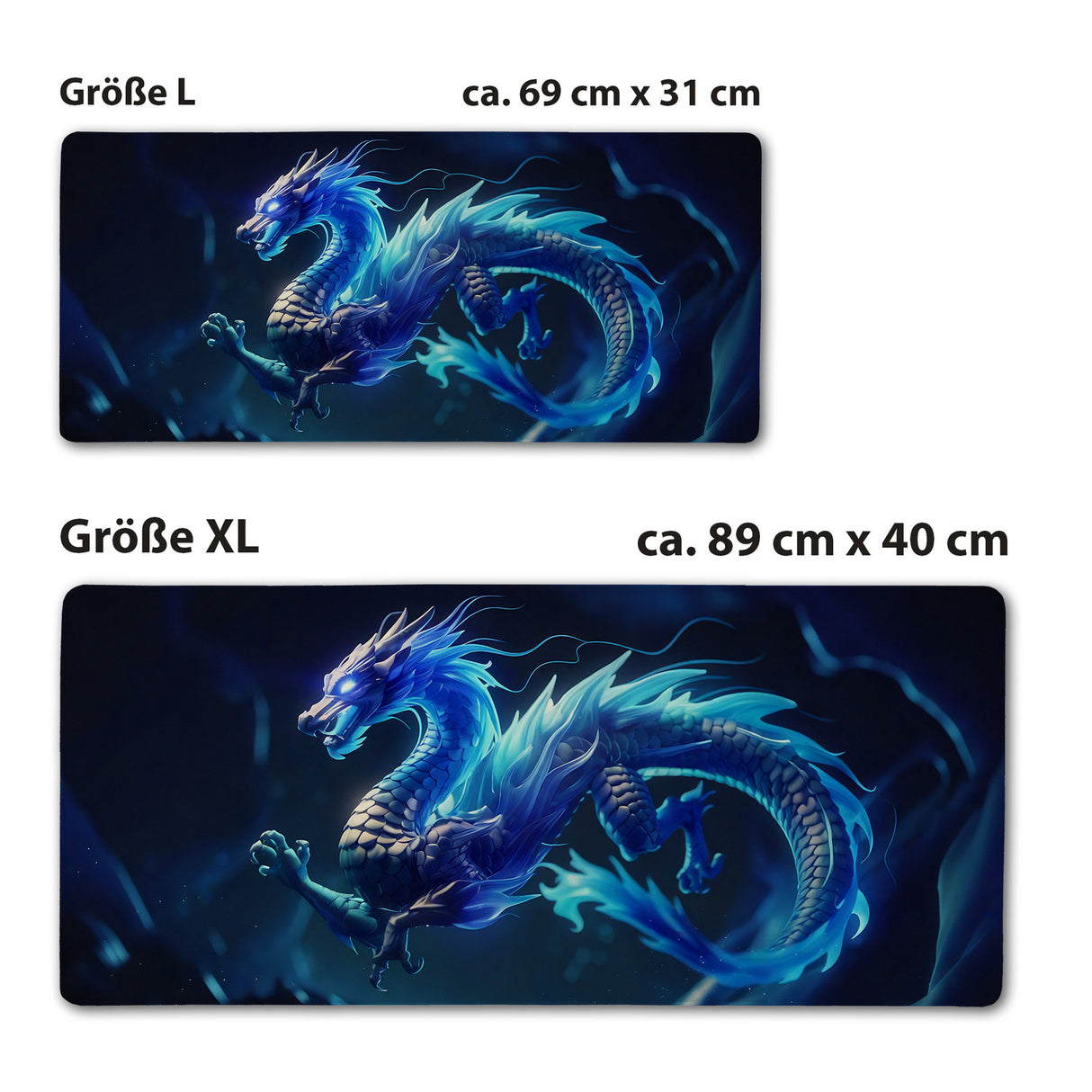 Drache Schreibtischunterlage 69x31cm XXL Mauspad - Fantasievolle Bürodekoration