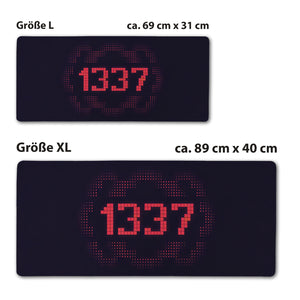 Code 1337 Gamer-Stil Schreibtischunterlage 69x31cm XXL Mauspad