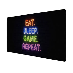 Eat Sleep Game Repeat Schreibtischunterlage 69x31cm XXL Mauspad für Zocker