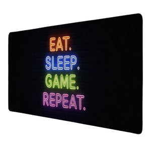 Eat Sleep Game Repeat Schreibtischunterlage 69x31cm XXL Mauspad für Zocker