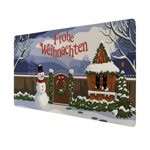 Schneemann - Frohe Weihnachten Schreibtischunterlage 69x31cm XXL Mauspad