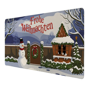 Schneemann - Frohe Weihnachten Schreibtischunterlage 69x31cm XXL Mauspad