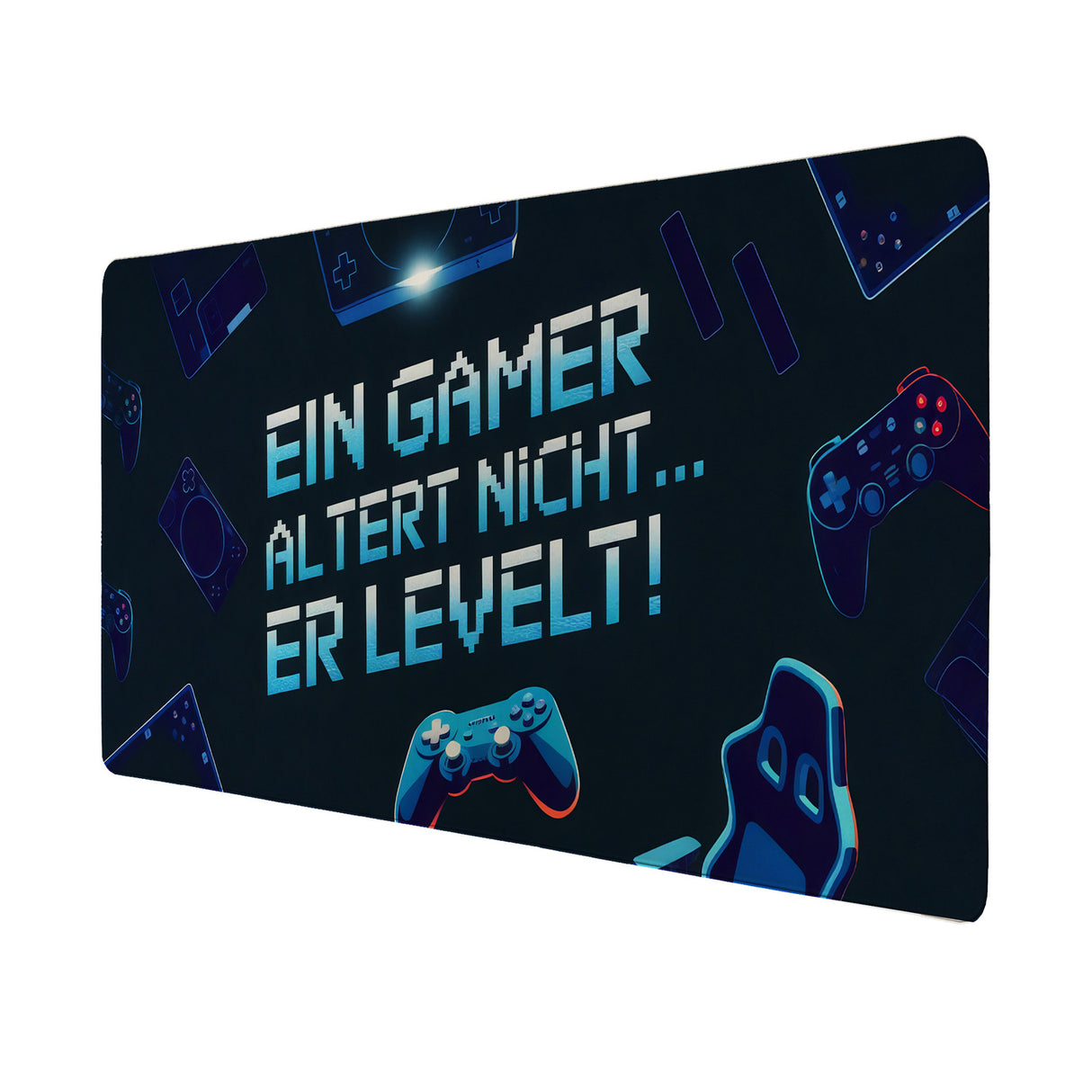 Ein Gamer altert nicht - Er levelt Schreibtischunterlage 69x31cm XXL Mauspad