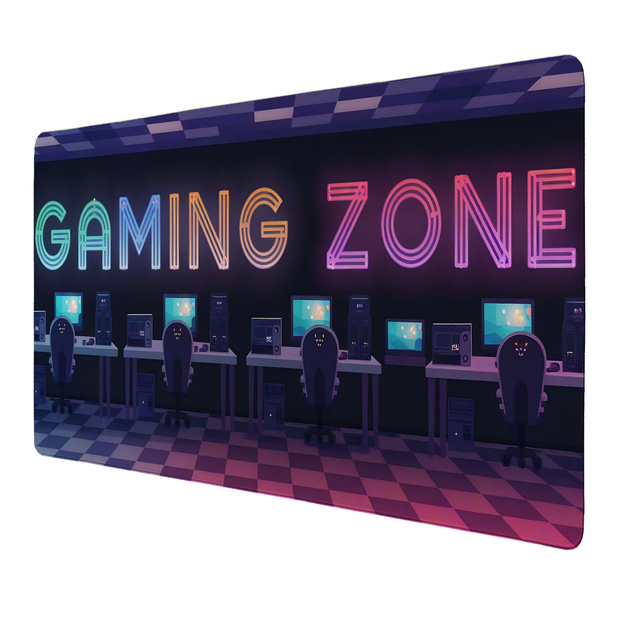 GAMING ZONE Schreibtischunterlage 69x31cm XXL Mauspad mit Gaming-Stationen