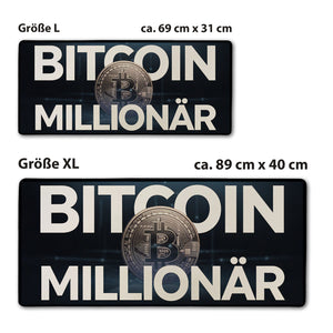 Bitcoin-Symbol Bitcoin Millionär Schreibtischunterlage 69x31cm XXL Mauspad