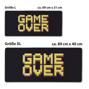 Pixel Game Over Schreibtischunterlage 69x31cm XXL Mauspad