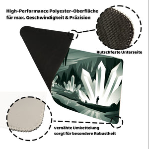 Unterirdische Kristallhöhle Schreibtischunterlage 69x31cm XXL Mauspad - Mystische Bürodekoration