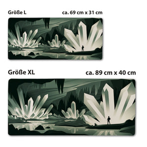 Unterirdische Kristallhöhle Schreibtischunterlage 69x31cm XXL Mauspad - Mystische Bürodekoration