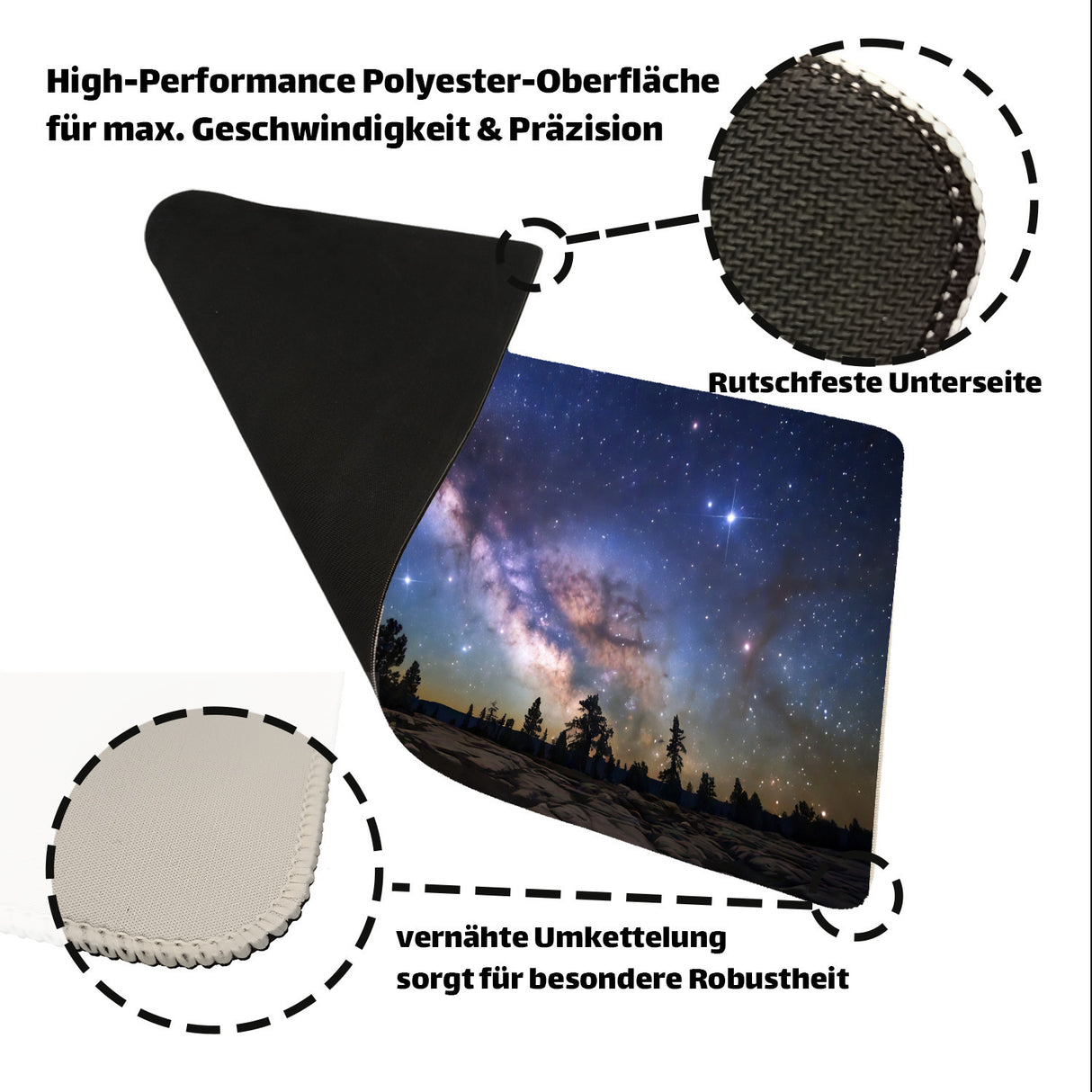 Milchstraße im Universum Schreibtischunterlage 69x31cm XXL Mauspad - Galaktische Bürodekoration