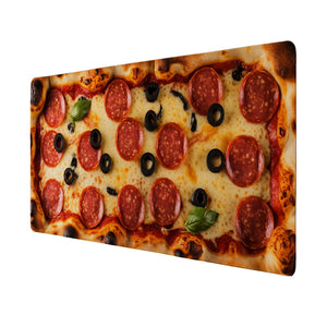 Pizza Schreibtischunterlage 69x31cm XXL Mauspad - schmackhafte Bürodekoration