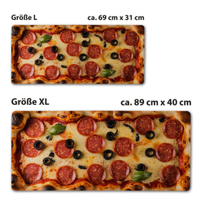 Pizza Schreibtischunterlage 69x31cm XXL Mauspad - schmackhafte Bürodekoration