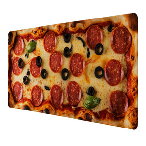 Pizza Schreibtischunterlage 69x31cm XXL Mauspad - schmackhafte Bürodekoration