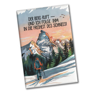 Berggipfel mit Wanderer - Der Berg ruft Souvenir Souvenir Magnet