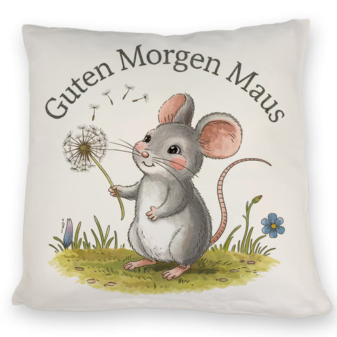 Maus mit Löwenzahn - Guten Morgen Kissen