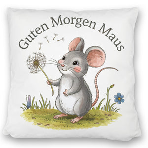 Maus mit Löwenzahn - Guten Morgen Kissen