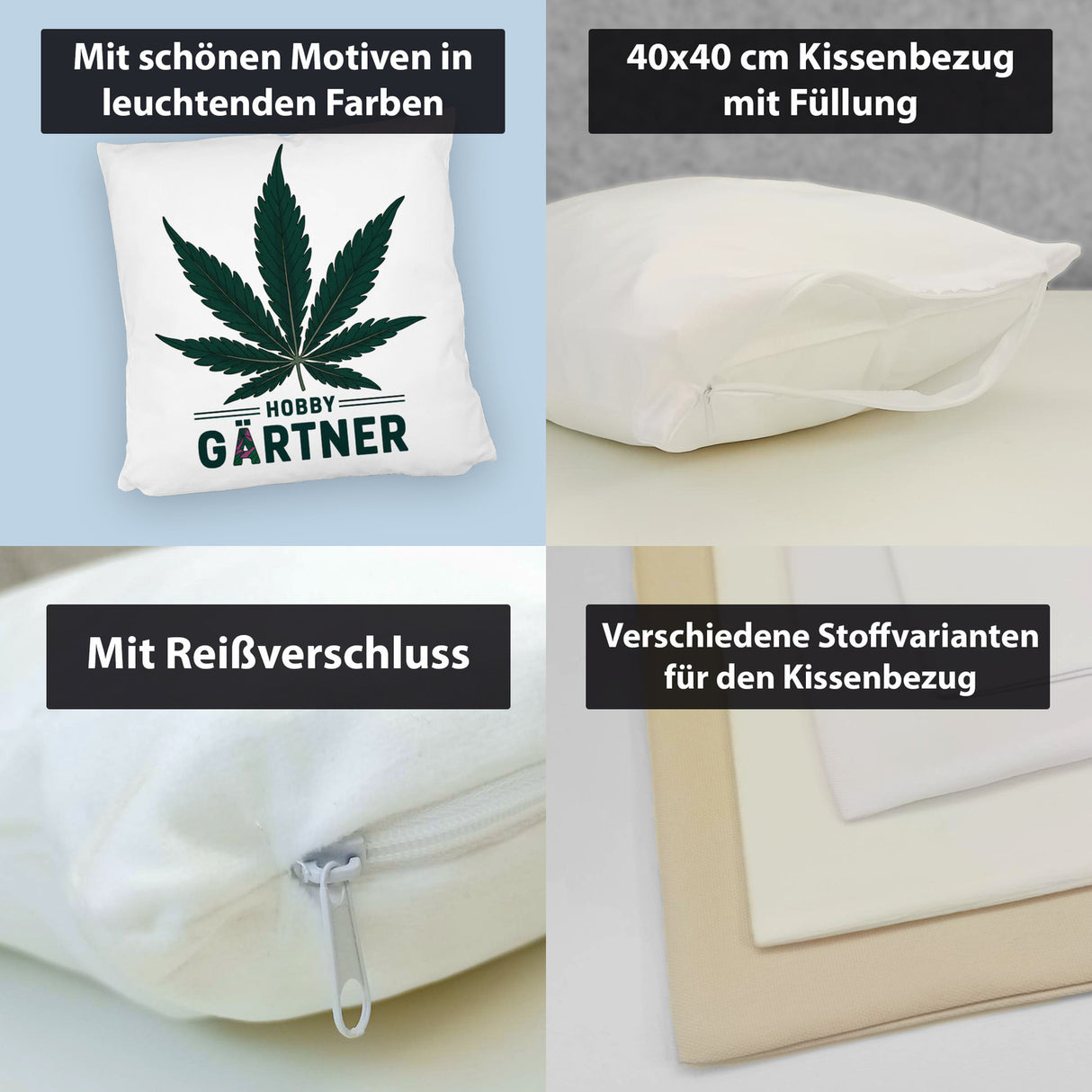 Cannabisblatt Hobby Gärtner Kissen