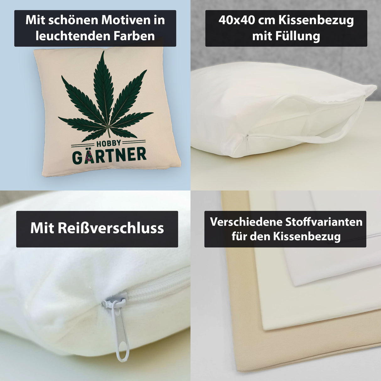 Cannabisblatt Hobby Gärtner Kissen