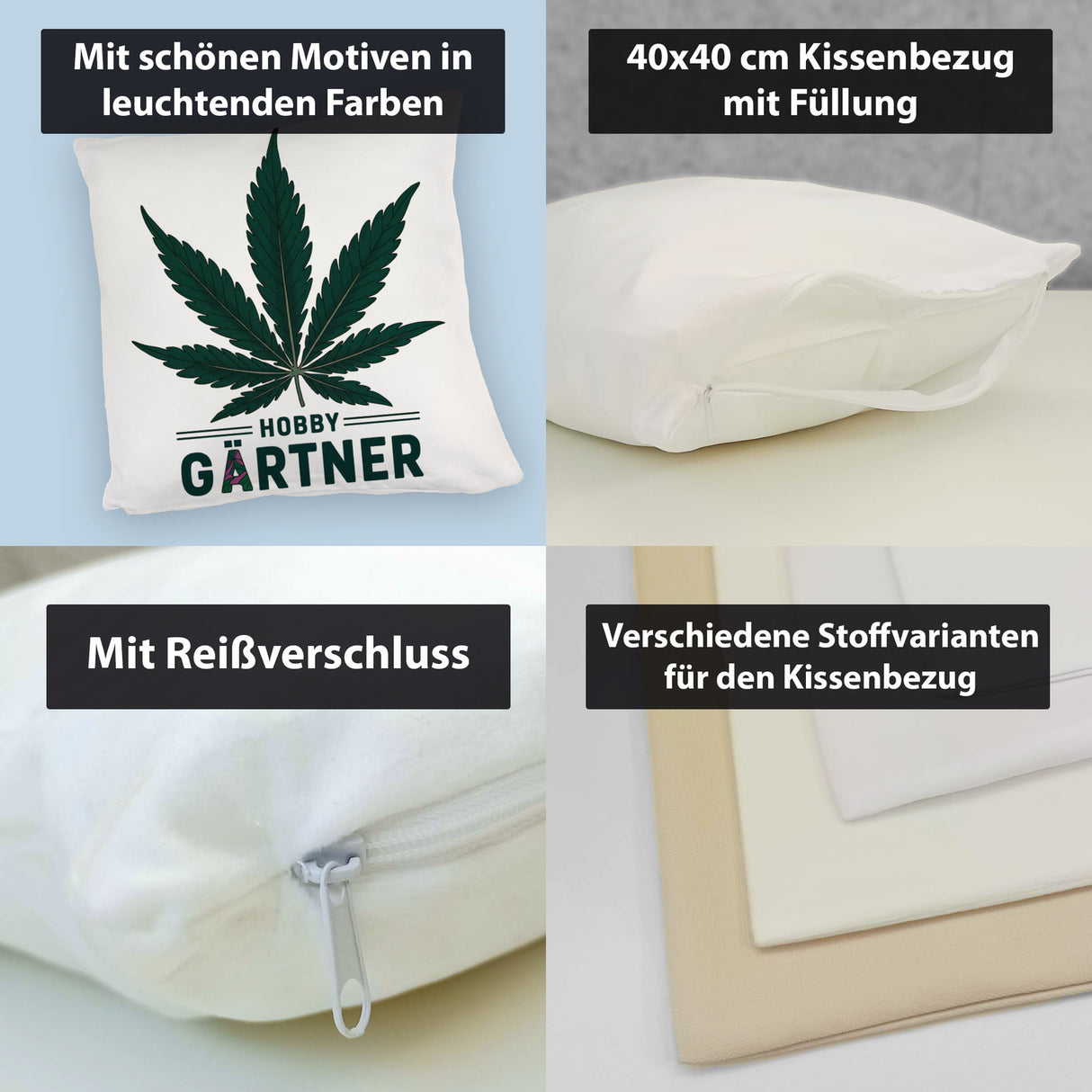 Cannabisblatt Hobby Gärtner Kissen