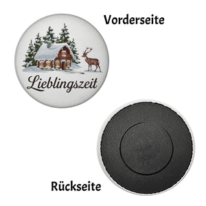 Lieblingszeit Holzhütte Magnet