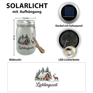 Holzhütte mit Rentier - Lieblingszeit Solarlicht