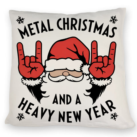 Weihnachtsmann Rockzeichen Metal Christmas Kissen