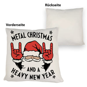 Weihnachtsmann Rockzeichen Metal Christmas Kissen