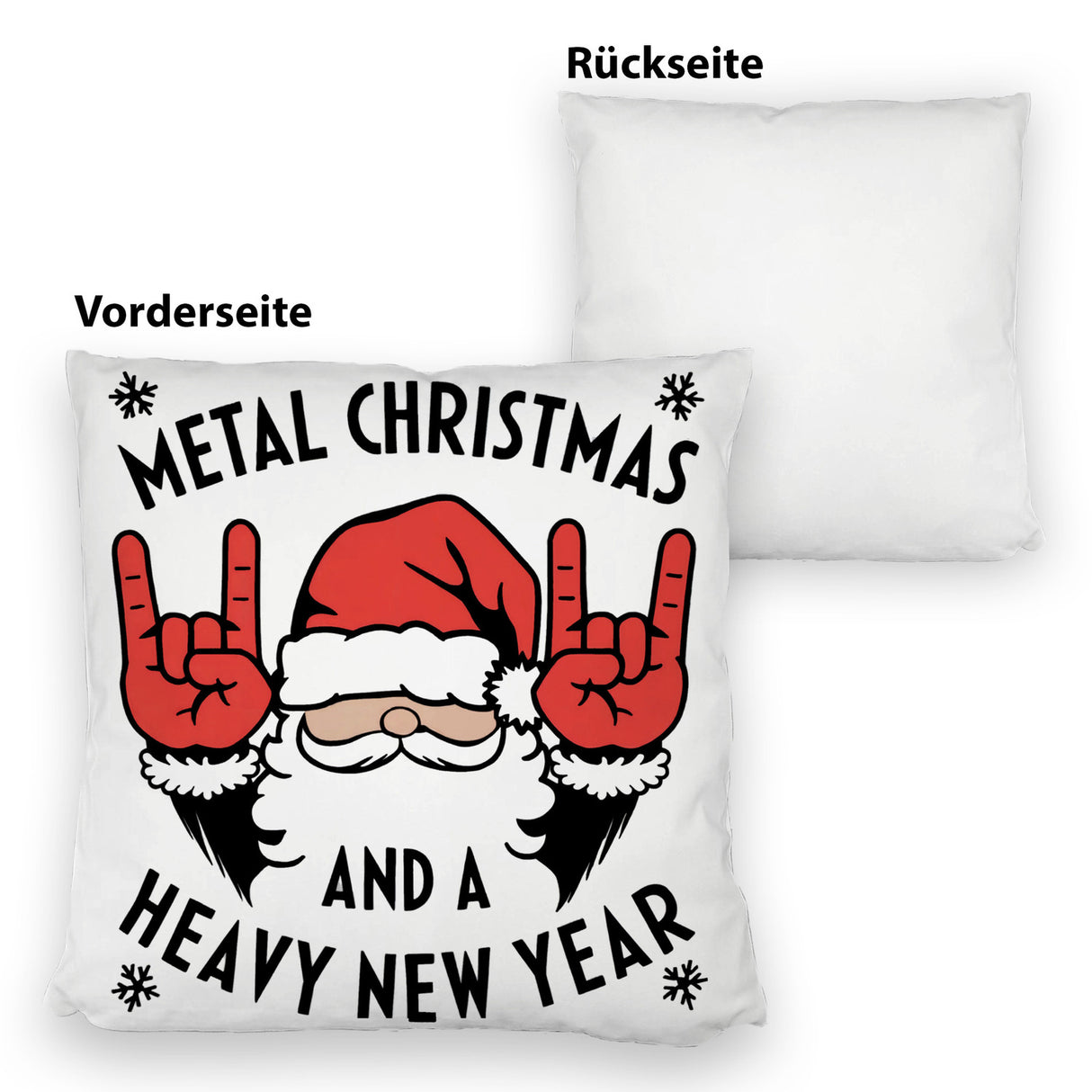 Weihnachtsmann Rockzeichen Metal Christmas Kissen