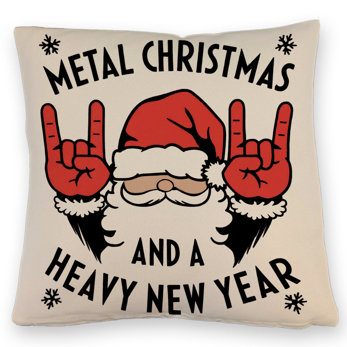 Weihnachtsmann Rockzeichen Metal Christmas Kissen