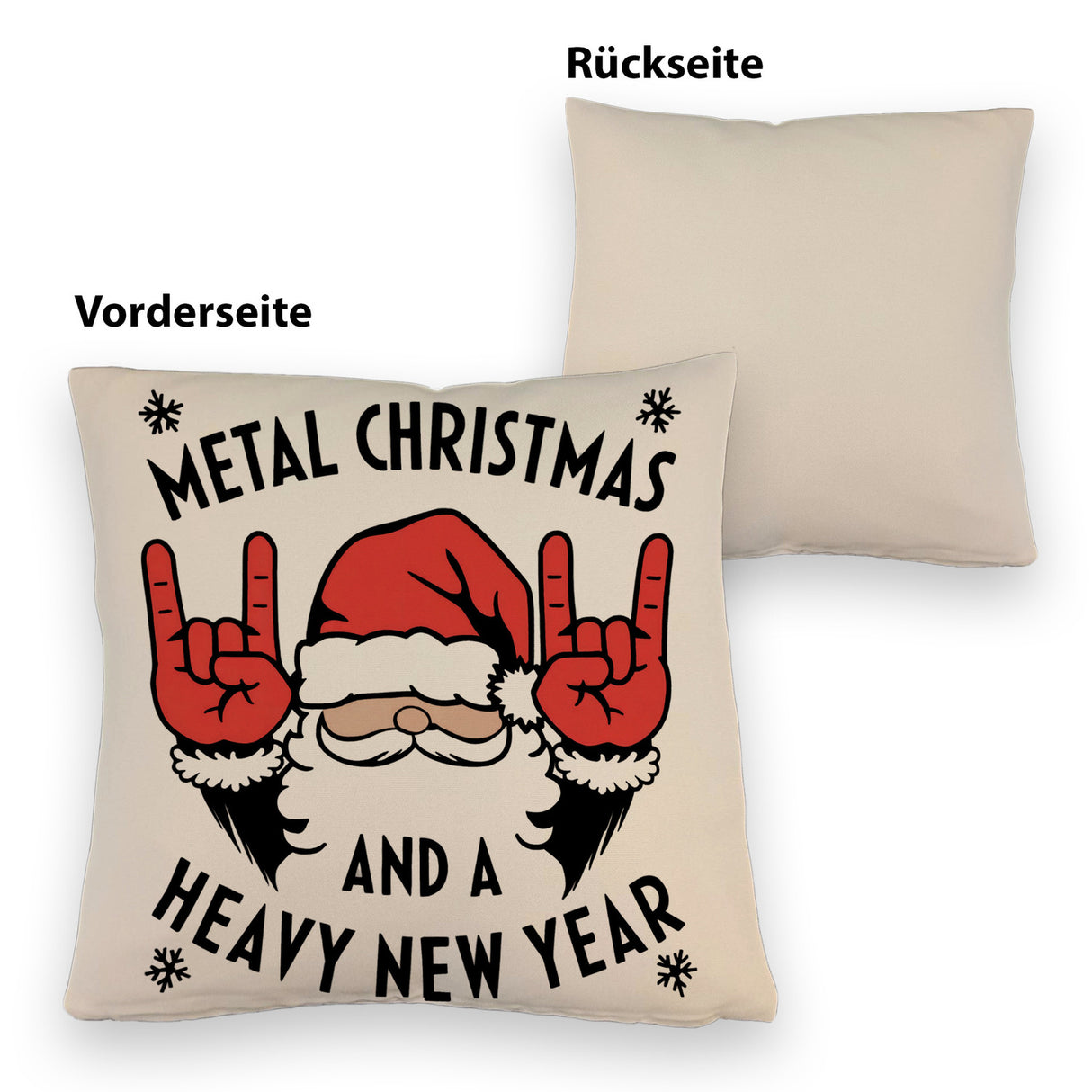 Weihnachtsmann Rockzeichen Metal Christmas Kissen