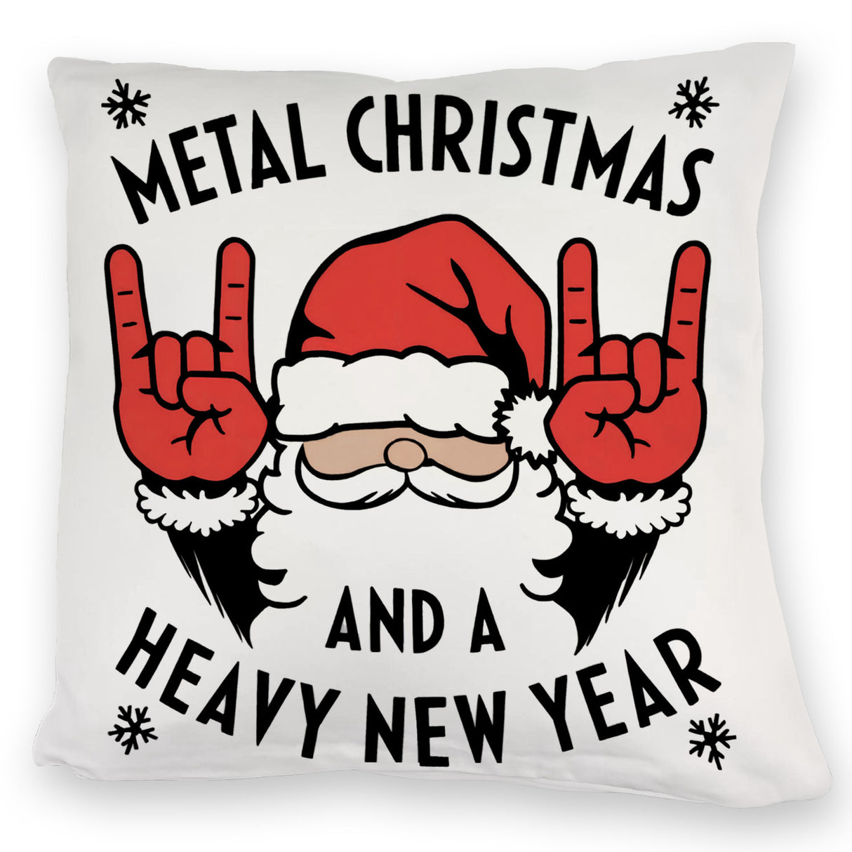 Weihnachtsmann Rockzeichen Metal Christmas Kissen