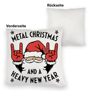 Weihnachtsmann Rockzeichen Metal Christmas Kissen