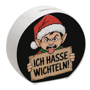 Weihnachtswichtel Ich hasse Wichteln Spardose