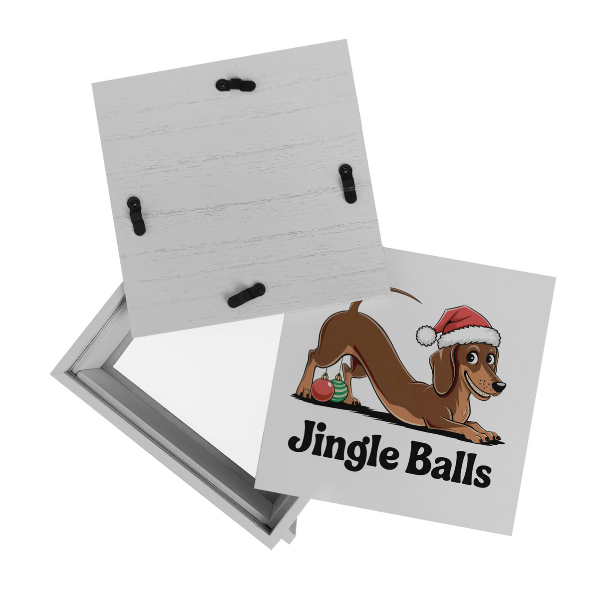 Dackel mit Weihnachtsmütze Jingle Balls Spardose