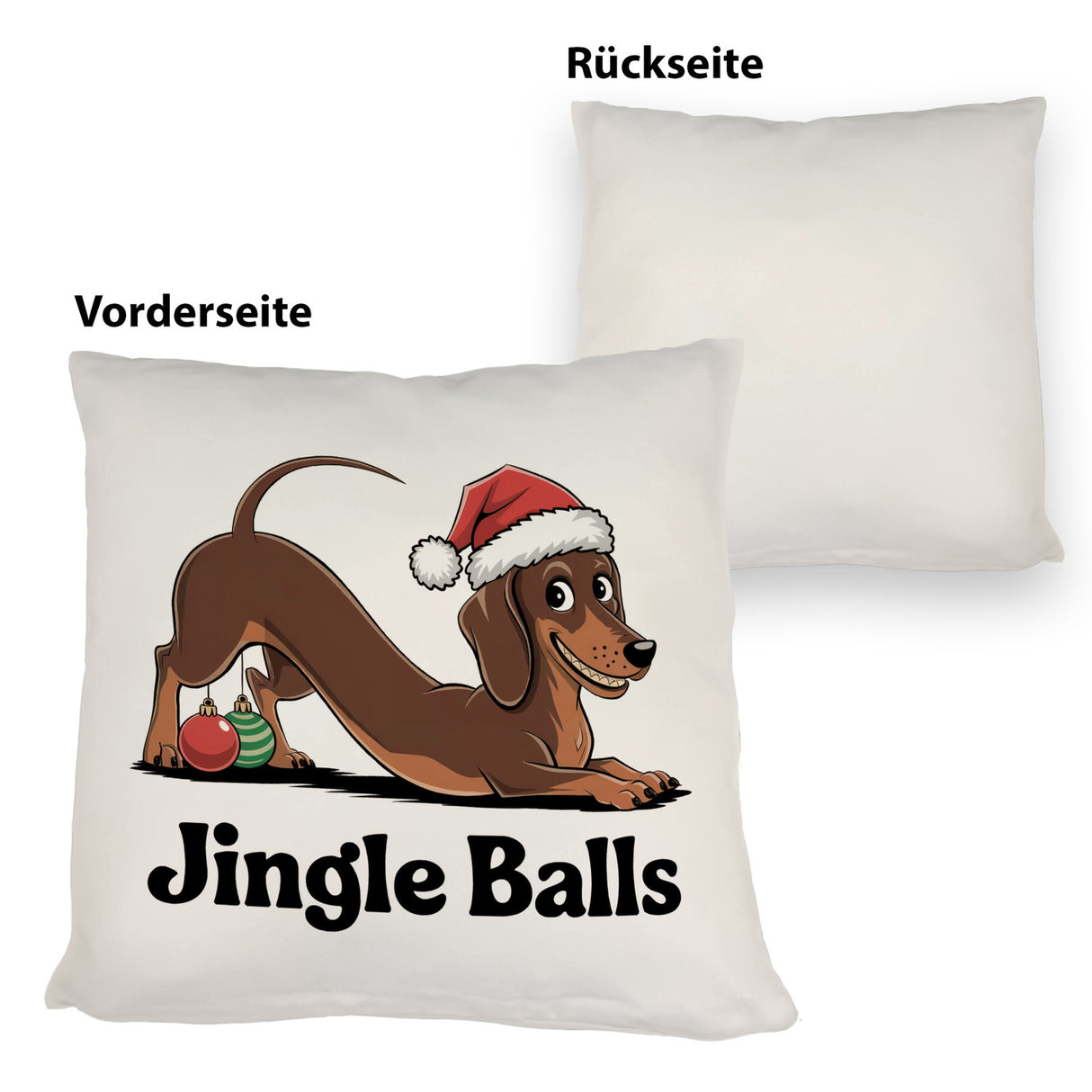 Dackel Weihnachten Jingle Balls Kissen